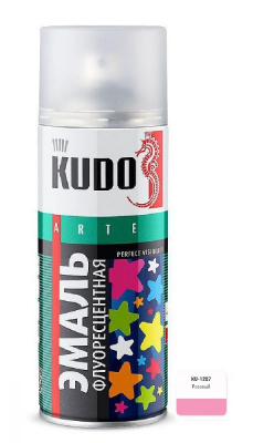 Эмаль флуоресцентная 520 мл аэрозоль KUDO, розовая